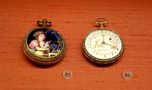 Pocket watches, one by Melchior Monnin, 1700s - Museu Nacional de Soares dos Reis - Porto, Portugal - DSC00616