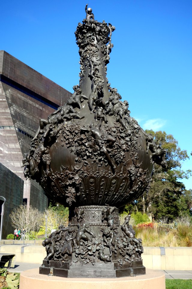 Poeme de la Vigne by Gustave Dore, created in 1878 for Paris World's Fair, this copy cast in 1882, bronze - De Young Museum, Golden Gate Park - DSC00124