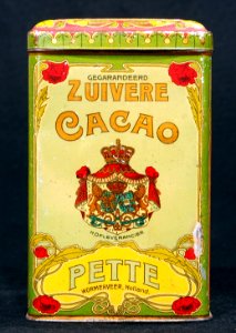 Pette, gegarandeerd Zuivere Cacao blik, foto 1