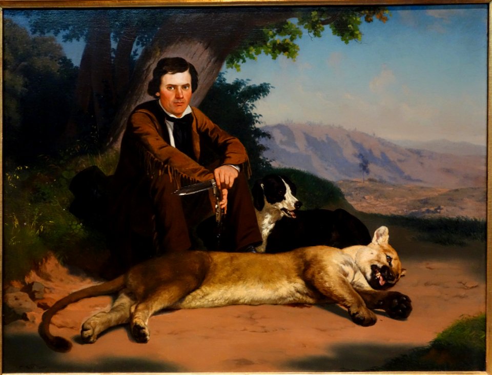 Peter Quivey and the Mountain Lion, by Charles Christian Nahl, 1858, oil on canvas - De Young Museum - DSC00947