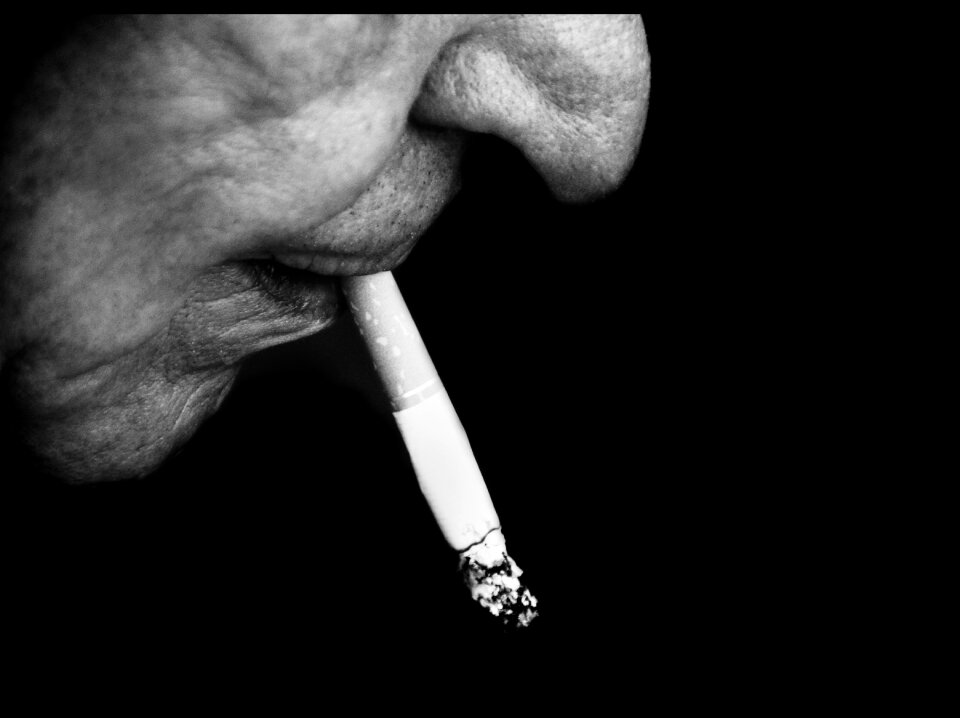 Smoking face cigarette