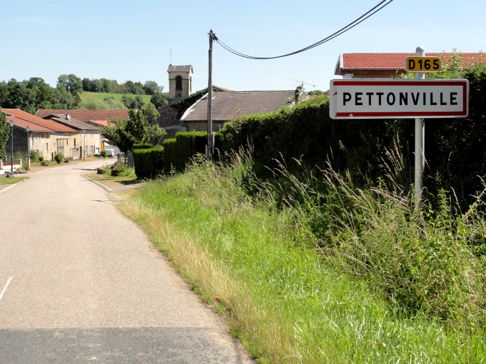 Pettonville (M-et-M) city limit sign