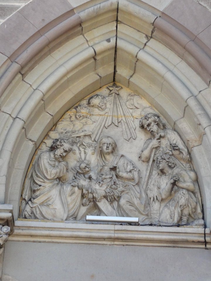 Phalsbourg (Moselle) Place d'Armes, église MH, , tympan latéral B