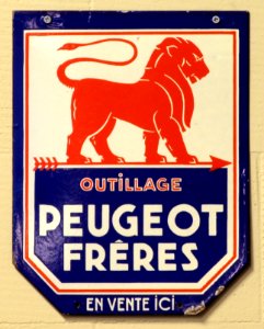 Peugeot enamel advert sign at the den hartog ford museum pic-087