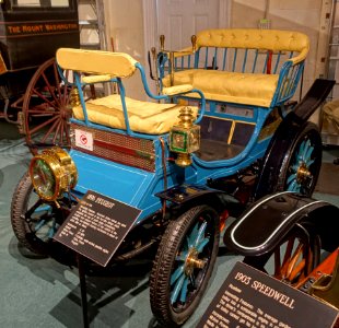 Peugot Vis-a-Vis, 1896, made by Peugot, Paris, France, 4 HP, 2 cylinder, gasoline engine - Luray Caverns Car and Carriage Museum - Luray, Virginia - DSC01195