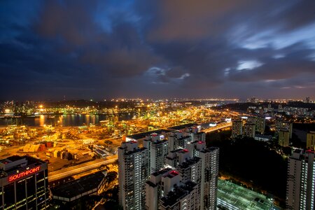 Building night landscape