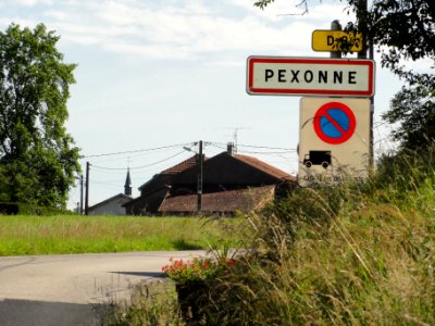 Pexonne (M-et-M) city limit sign