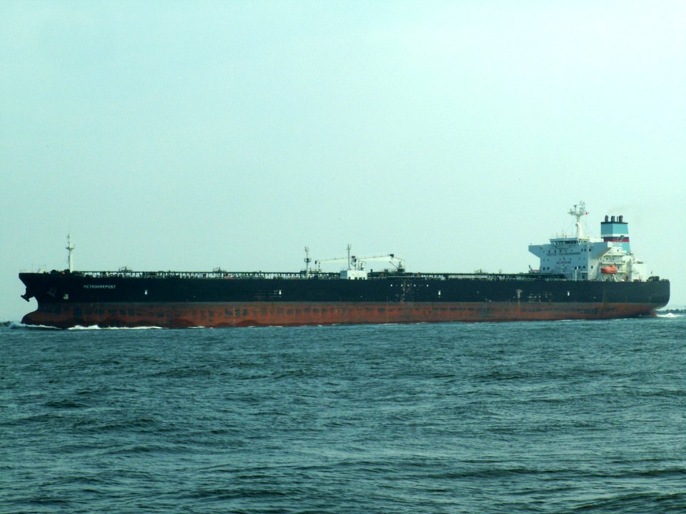 Petrokrepost p1 leaving Port of Rotterdam, Holland 01-Jan-2005