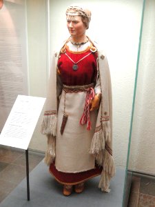 Perniö costume reconstruction, from 12th century grave - National Museum of Finland - DSC04198