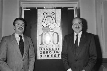 Persconferentie eeuwfeest Concertgebouw Concertgebouworkest links dir. Van Roi, Bestanddeelnr 934-1143