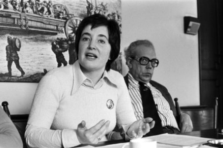 Persconferentie Emancipatiecommissie in Nieuwspoort voorzitter Paula Wassen van, Bestanddeelnr 928-4943