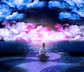 Clouds pink blue