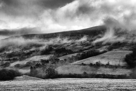 Clouds low fog photo