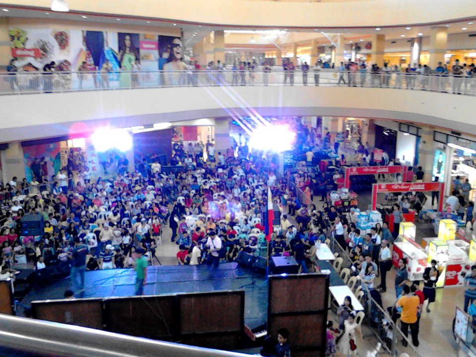 People gather at an event at the atrium of Robinsons Starmills Mall in the City of San Fernando, Pampanga, Philippines (2)