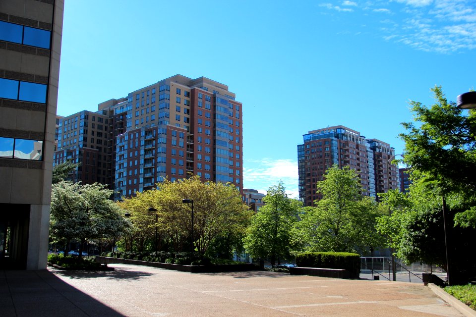 Pentagon City buildings, April 2019