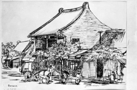 Pentekening van J. Zwanikken, gedateerd Batavia 12 oktober 1946, Bestanddeelnr 11219