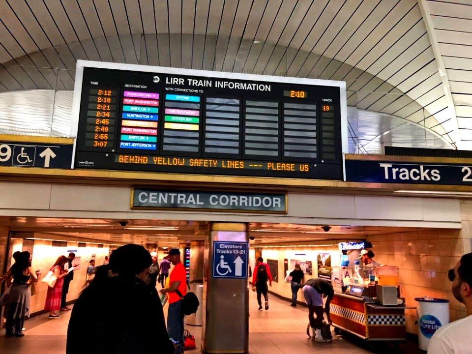 Penn Station NY Central Corridor with LIRR Display