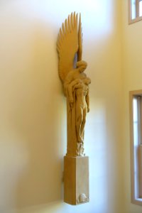 Pennsylvania Railroad War Memorial, one third size maquette, by Walker Hancock, 1949-1952, plaster, view 1 - Cape Ann Museum - Gloucester, MA - DSC01296