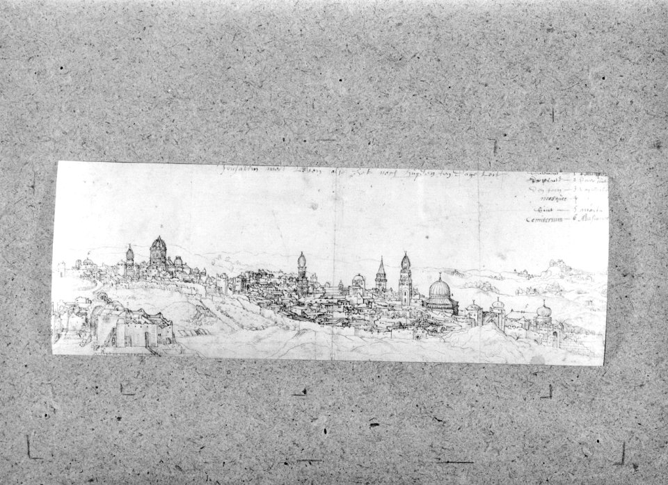Pentekening voorstellend de stad Jeruzalem, Bestanddeelnr 255-5179