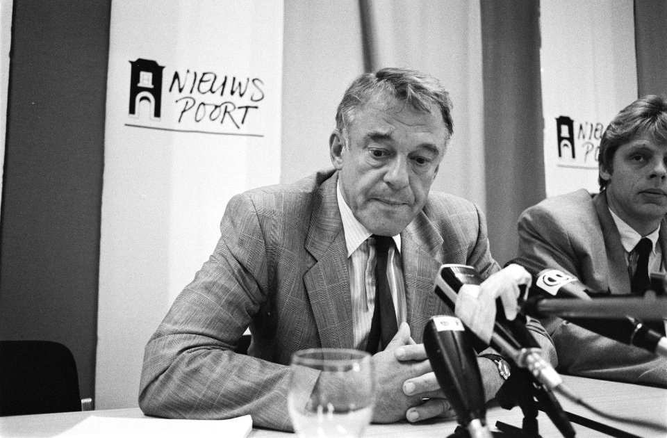 Persconferentie met Hans van Mierlo in Nieuwspoort, Bestanddeelnr 934-5031