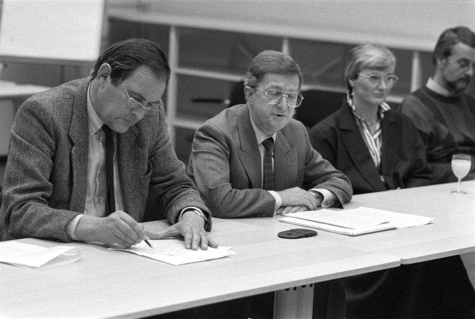 Persconferentie Nederlandse Opera naar aanleiding van ontslag Jan van Vlijmen , Bestanddeelnr 934-1483