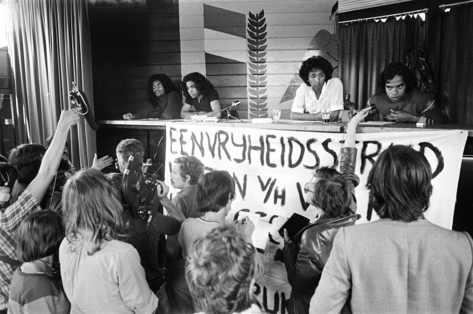 Persconferentie Vrije Zuidmolukse Jongeren in Assen overzicht, Noes Solissa (ko, Bestanddeelnr 929-2241