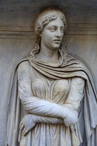 Personification of a province, plinth from the Temple of Hadrian, 4 of 7, detail, 145 AD, marble - Musei Capitolini - Rome, Italy - DSC06239