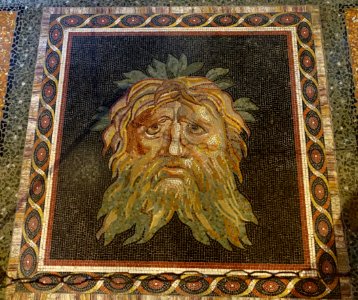 Personification of the sea, fragment, Roman, 3rd century AD, marble mosaics - Galleria Borghese - Rome, Italy - DSC04807