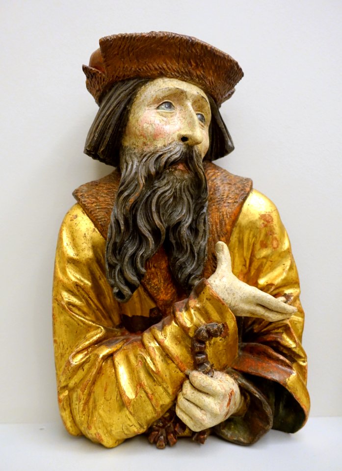 Persons from a Holy Kinship, 1 of 2, Swabia, c. 1500-1510, linden wood - Bode-Museum - DSC03311