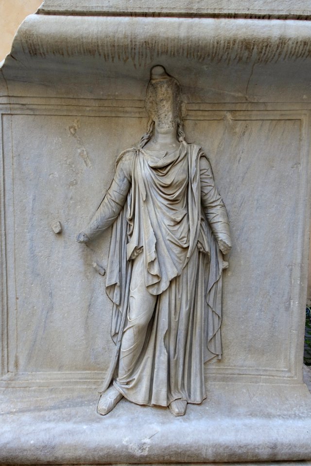 Personification of a province, plinth from the Temple of Hadrian, 6 of 7, 145 AD, marble - Musei Capitolini - Rome, Italy - DSC06232