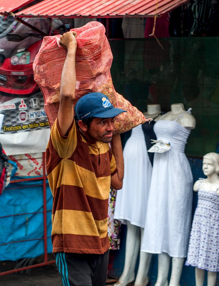 Person moving merchandise for sale in downtown Maracaibo 2 photo