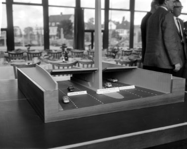 Persdag IJtunnel, maquette zuidzijde IJtunnel, Bestanddeelnr 916-9780