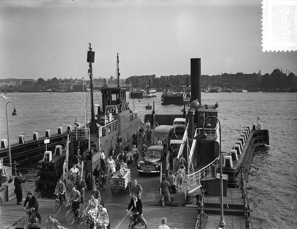 Persexcursie IJ-tunnel Comité. IJ-pont tijdens spitsuren, Bestanddeelnr 905-8805