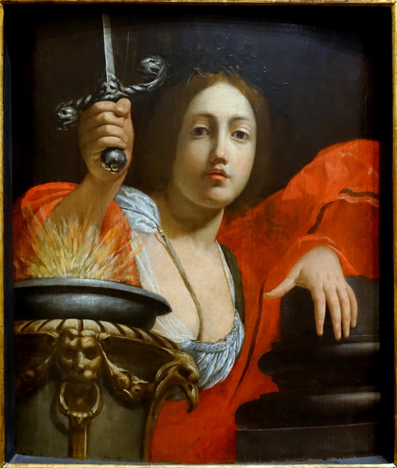 Personification of Constancy, by Cesare Dandini, Florence, c. 1634, oil on wood panel - Blanton Museum of Art - Austin, Texas - DSC07919