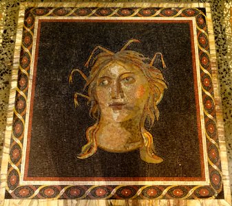 Personification of the sea, fragment, Roman, 3rd century AD, mable mosaic - Galleria Borghese - Rome, Italy - DSC04813
