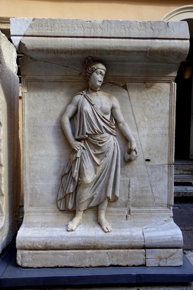 Personification of a province, plinth from the Temple of Hadrian, 2 of 7, 145 AD, marble - Musei Capitolini - Rome, Italy - DSC06217