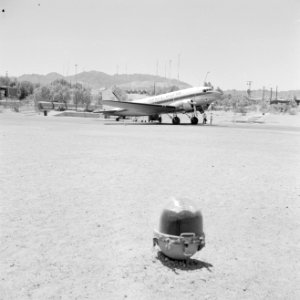 Personenvliegtuig van Arkia inland airlines op het vliegveld van Eilat Op de vo, Bestanddeelnr 255-3591