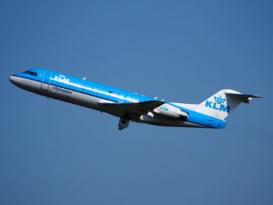 PH-WXC KLM Fokker 70 takeoff from Schiphol (AMS - EHAM), The Netherlands, 18may2014