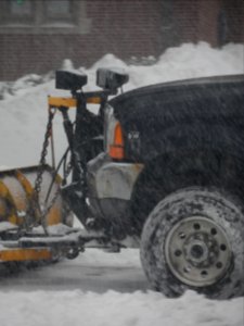 Pick up truck plowing photo