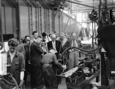 Persexcursie IJ-tunnel Comité. Werkplaats, Bestanddeelnr 905-8804