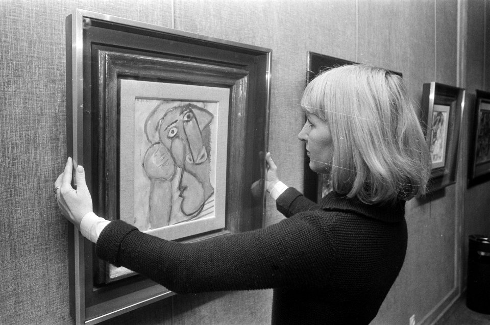 Picassotentoonstelling bij Gallerie Kamp in Amsterdam beeld Uil van Picasso, , Bestanddeelnr 928-3707