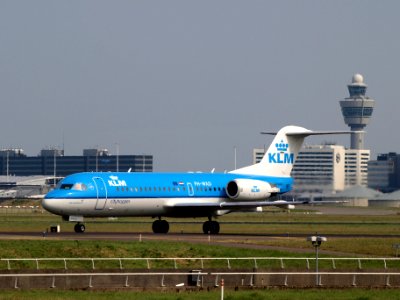 PH-WXD KLM Cityhopper Fokker F70 - cn 11563 13july2013 taxiing with Schiphol tower