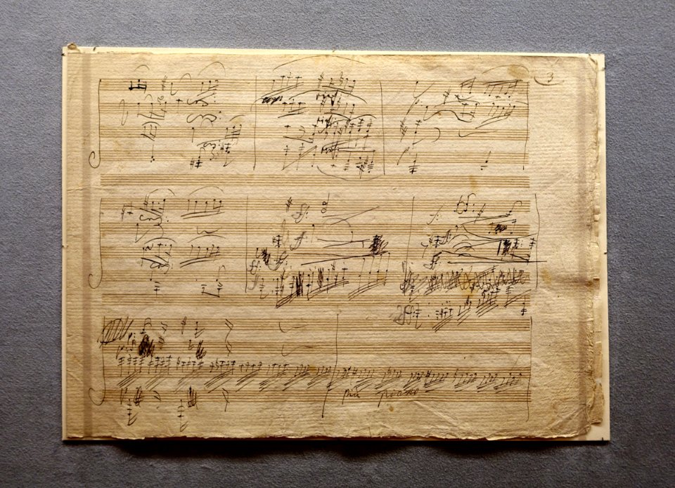 Piano trio in D Major, op. 70, no. 1 ('Ghost'), Beethoven, 1808, musical autograph - Morgan Library & Museum - New York City - DSC06675