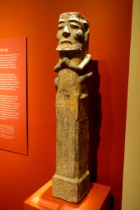 Pillar with guardian figure, China, Han dynasty style, 1900s AD, earthenware - Portland Art Museum - Portland, Oregon - DSC08563