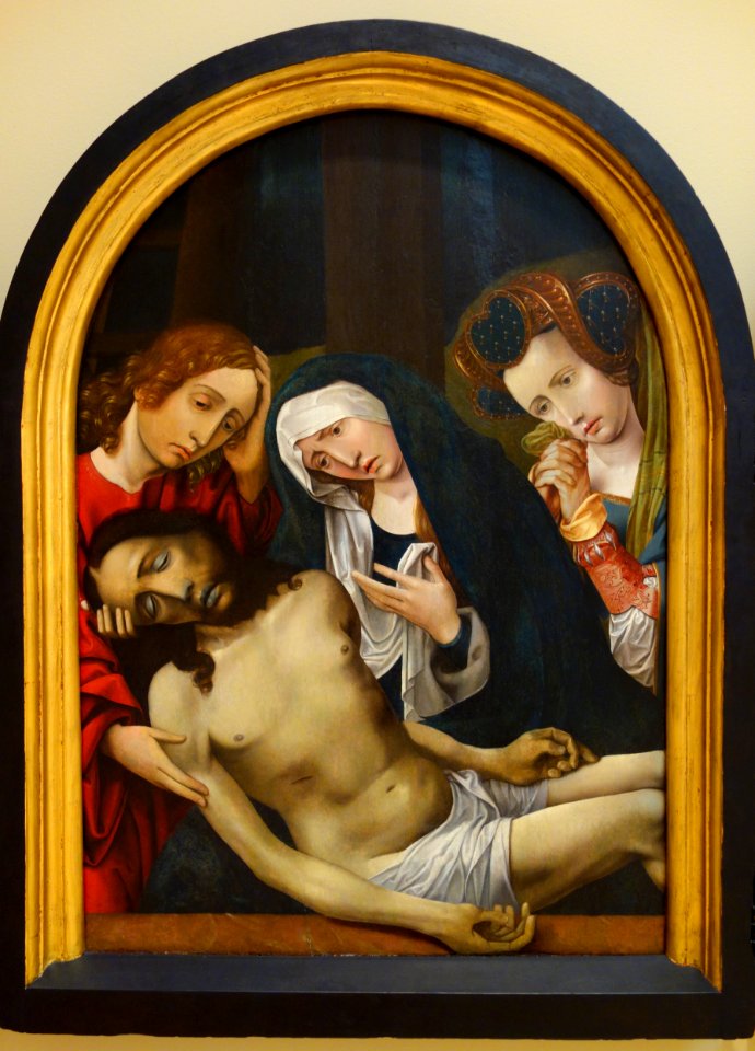 Pieta by Colijn de Coter, view 3, Netherlandish, c. 1500-1510, oil on wood panel - Chazen Museum of Art - DSC02033