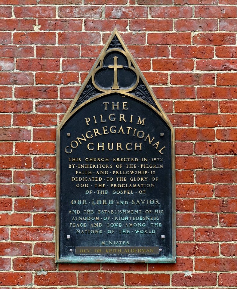 Pilgrim Congregational Church plaque - Leominster, Massachusetts - DSC06251
