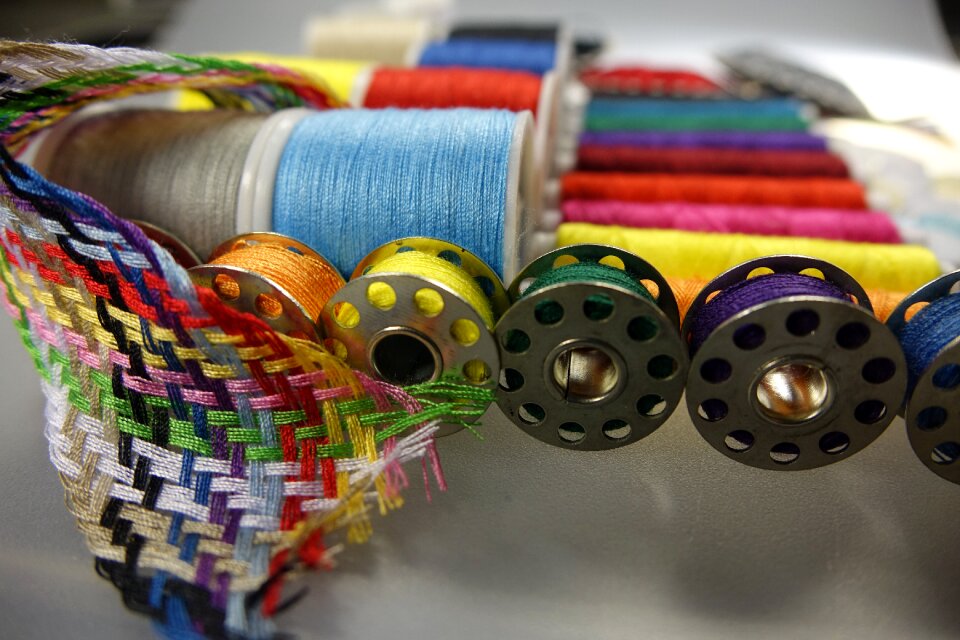 Coiled colorful thread