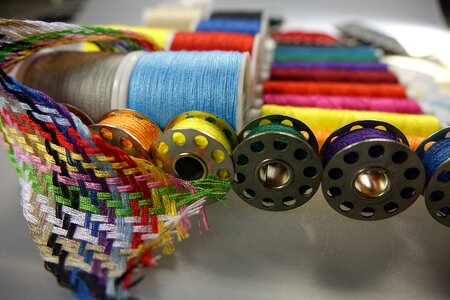 Coiled colorful thread photo