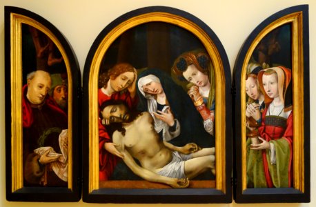 Pieta by Colijn de Coter, view 1, Netherlandish, c. 1500-1510, oil on wood panel - Chazen Museum of Art - DSC02030