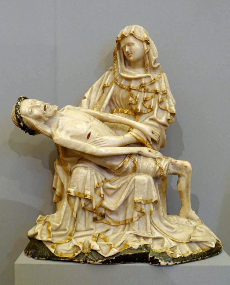 Pieta, Middle Rhineland, c. 1430 AD, alabaster with polychromy - Bode-Museum- DSC02425